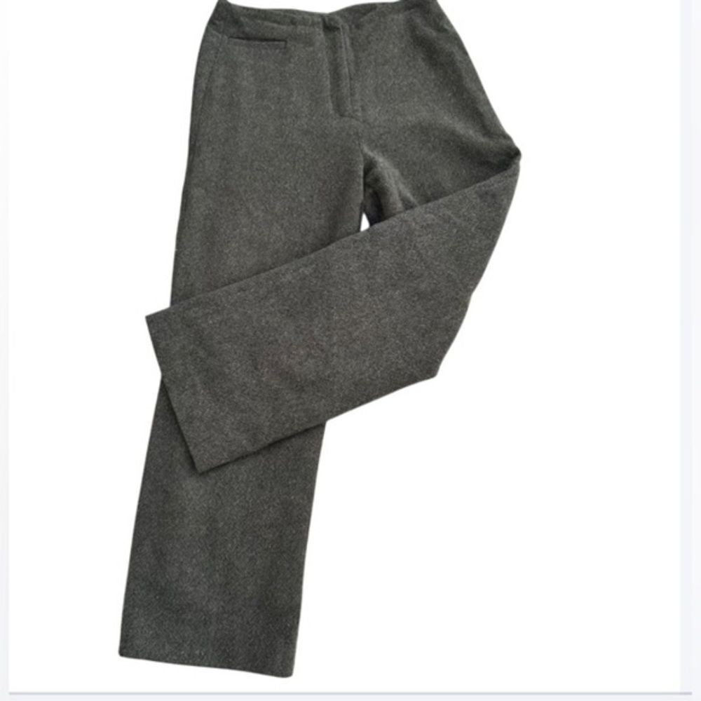 J.Crew Brown Wool Trousers Size 4-6 Straight Leg High Rise tweed Businesscore